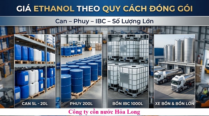 Bảng giá cồn ethanol mới nhất – Cập nhật theo nồng độ, quy cách và số lượng